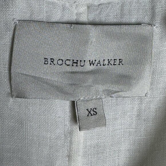 BROCHU WALKER woman’s Devan Sleeveless Linen Top White ruffles Size XS blouse - Picture 7 of 10